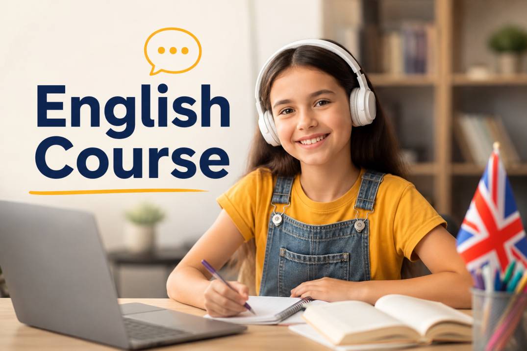 A child learning English online with Pencil Academy, from first phonics sounds through to IELTS preparation